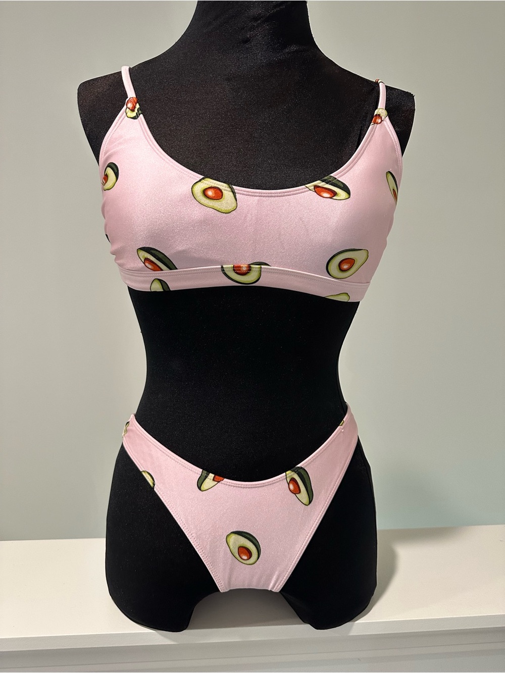 Pink Avocado Print Bikini Set - Women Swim
